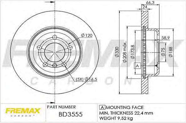 BD-3555 FREMAX Brake System Brake Disc