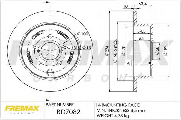 BD-7082 FREMAX Brake System Brake Disc