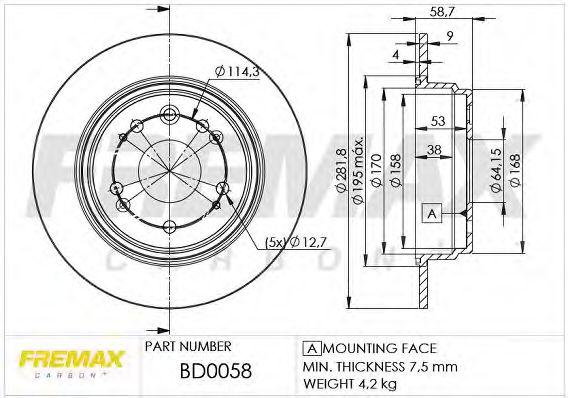 BD-0058 FREMAX Brake System Brake Disc