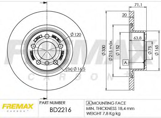 BD-2216 FREMAX Brake System Brake Pad Set, disc brake