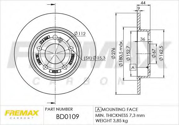 BD-0109 FREMAX Brake System Brake Disc