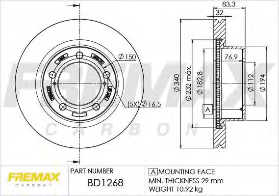 BD-1268 FREMAX Brake System Brake Disc