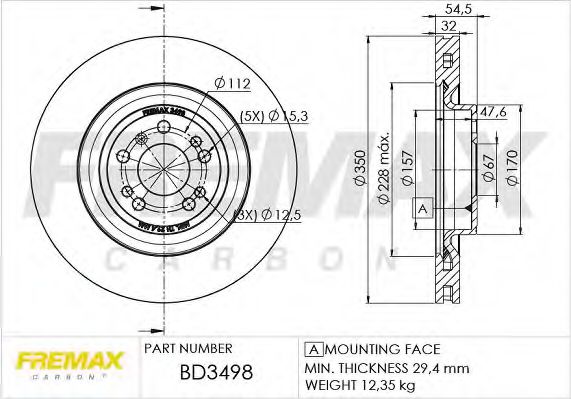 BD-3498 FREMAX Brake System Brake Disc