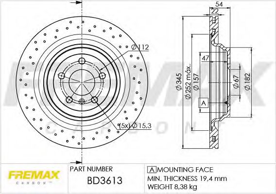 BD-3613 FREMAX Brake System Brake Pad Set, disc brake