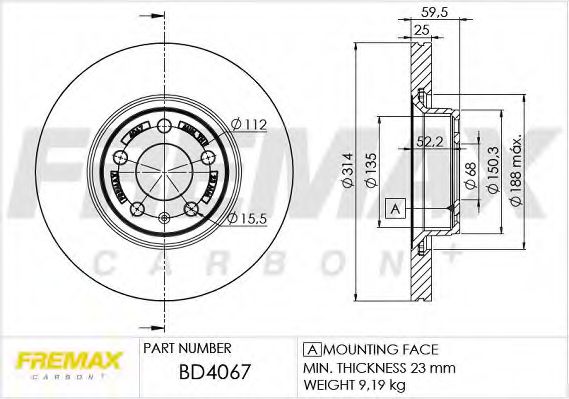 BD-4067 FREMAX Bremsanlage Bremsscheibe