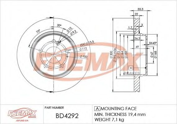 BD-4292 FREMAX Brake System Brake Disc