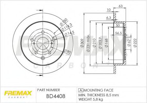 BD-4408 FREMAX Brake System Brake Disc