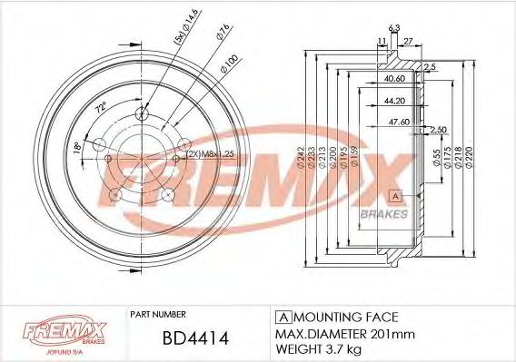BD-4414 FREMAX Тормозная система Комплект тормозных колодок, дисковый тормоз
