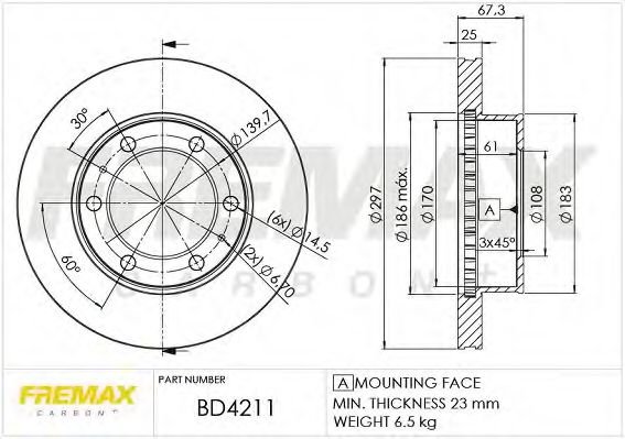 BD-4211 FREMAX Brake System Brake Disc