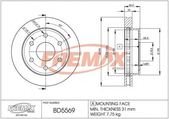 BD-5569 FREMAX Brake System Brake Disc