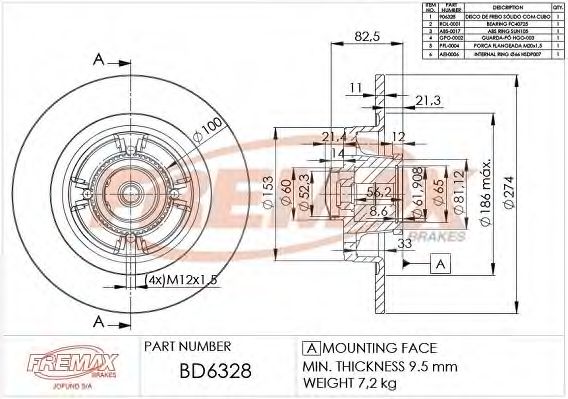 BD-6328 FREMAX Brake System Brake Disc