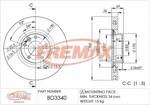 BD-3340 FREMAX Brake System Brake Disc