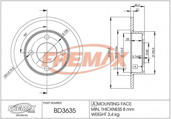 BD-3635 FREMAX Brake System Brake Disc