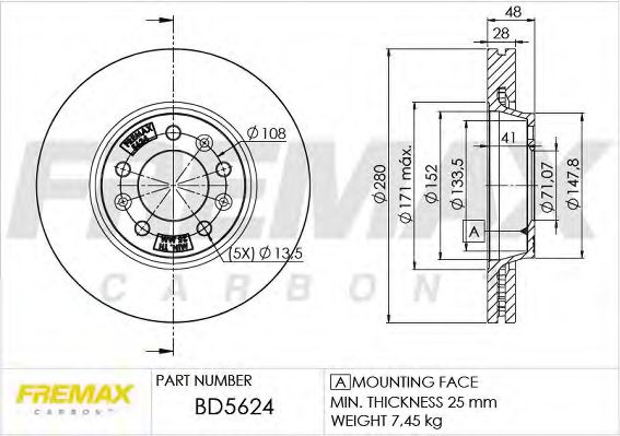 BD-5624 FREMAX Brake System Brake Disc