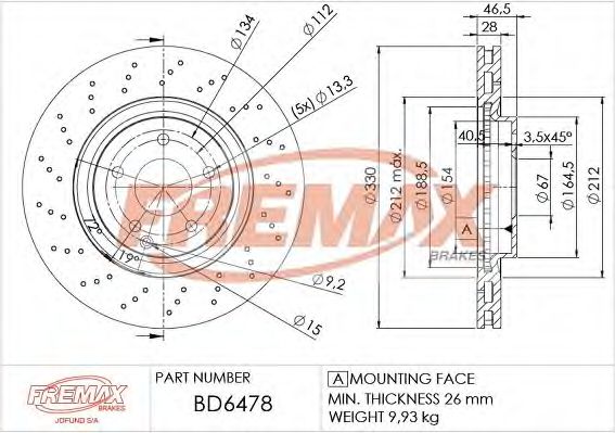 BD-6478 FREMAX Brake System Brake Disc