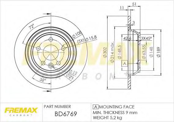 BD-6769 FREMAX Brake System Brake Disc