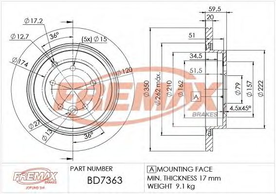 BD-7363 FREMAX Тормозная система Тормозной диск
