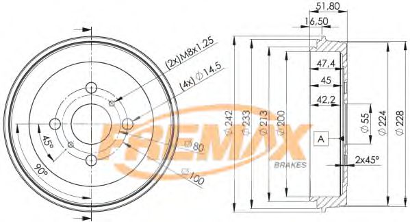 BD-4445 FREMAX Тормозная система Тормозной барабан