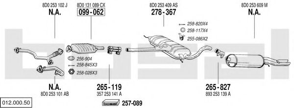 012.000.50 BOSAL Exhaust System Exhaust System