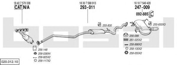 020.012.10 BOSAL Exhaust System Exhaust System