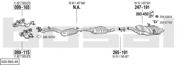 020.960.49 BOSAL Exhaust System Exhaust System