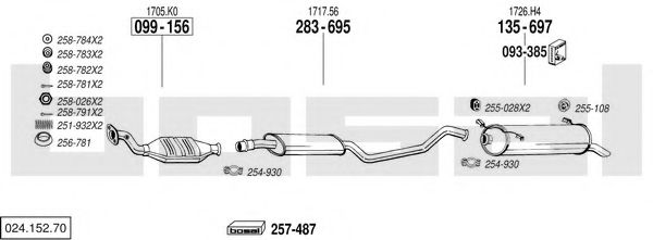 024.152.70 BOSAL Exhaust System Exhaust System