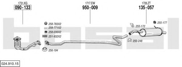 024.910.15 BOSAL Exhaust System Exhaust System