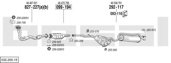 032.200.15 BOSAL Exhaust System Exhaust System