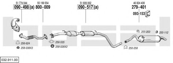 032.911.00 BOSAL Exhaust System