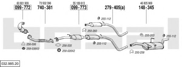 032.985.20 BOSAL Exhaust System Exhaust System