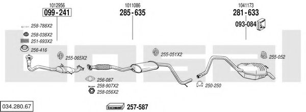 034.280.67 BOSAL Exhaust System Exhaust System