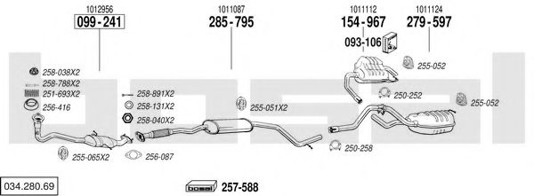 034.280.69 BOSAL Exhaust System Exhaust System
