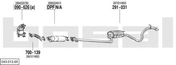 043.013.65 BOSAL Exhaust System Exhaust System
