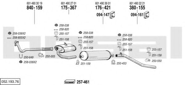 052.193.76 BOSAL Exhaust System Exhaust System