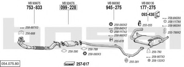 054.075.80 BOSAL Exhaust System Exhaust System