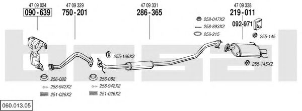 060.013.05 BOSAL Exhaust System Exhaust System
