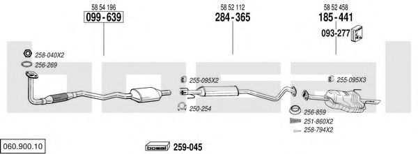 060.900.10 BOSAL Exhaust System Exhaust System