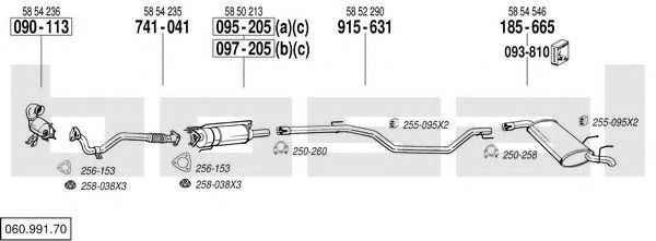 060.991.70 BOSAL Exhaust System Exhaust System