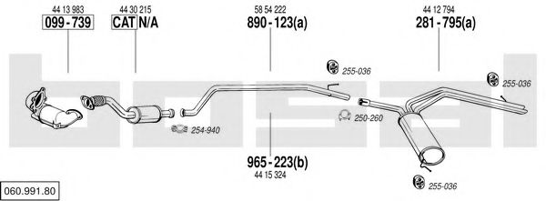 060.991.80 BOSAL Exhaust System Exhaust System