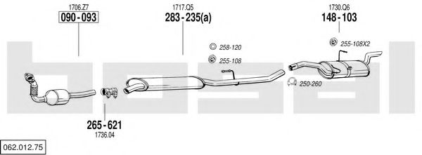 062.012.75 BOSAL Exhaust System Exhaust System