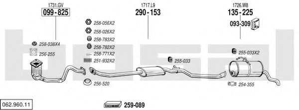 062.960.11 BOSAL Exhaust System Exhaust System