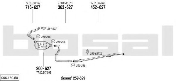 066.180.50 BOSAL Exhaust System Exhaust System