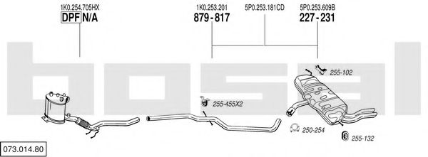 073.014.80 BOSAL Exhaust System Exhaust System