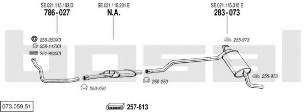 073.059.51 BOSAL Exhaust System Exhaust System