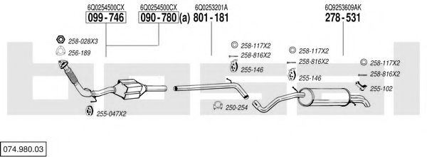 074.980.03 BOSAL Exhaust System Exhaust System