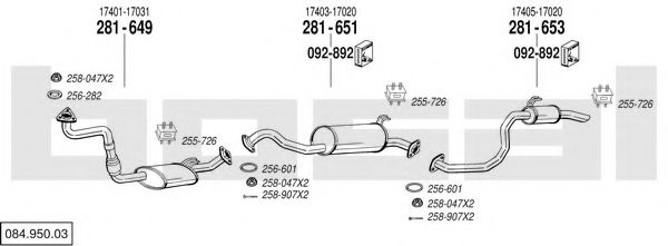 084.950.03 BOSAL Exhaust System Exhaust System
