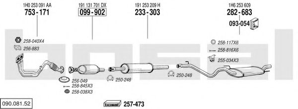 090.081.52 BOSAL Exhaust System Exhaust System