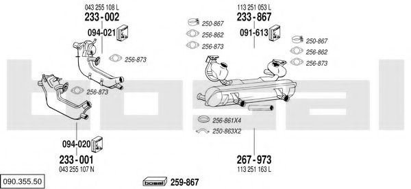 090.355.50 BOSAL Exhaust System Exhaust System