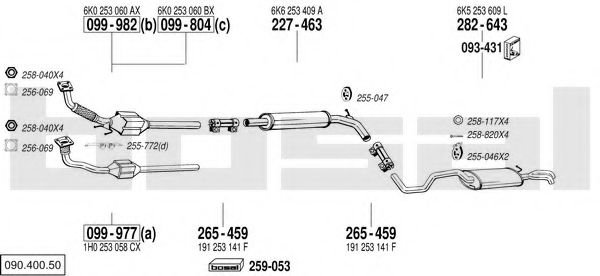 090.400.50 BOSAL Exhaust System Exhaust System