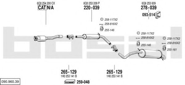 090.960.39 BOSAL Exhaust System Exhaust System